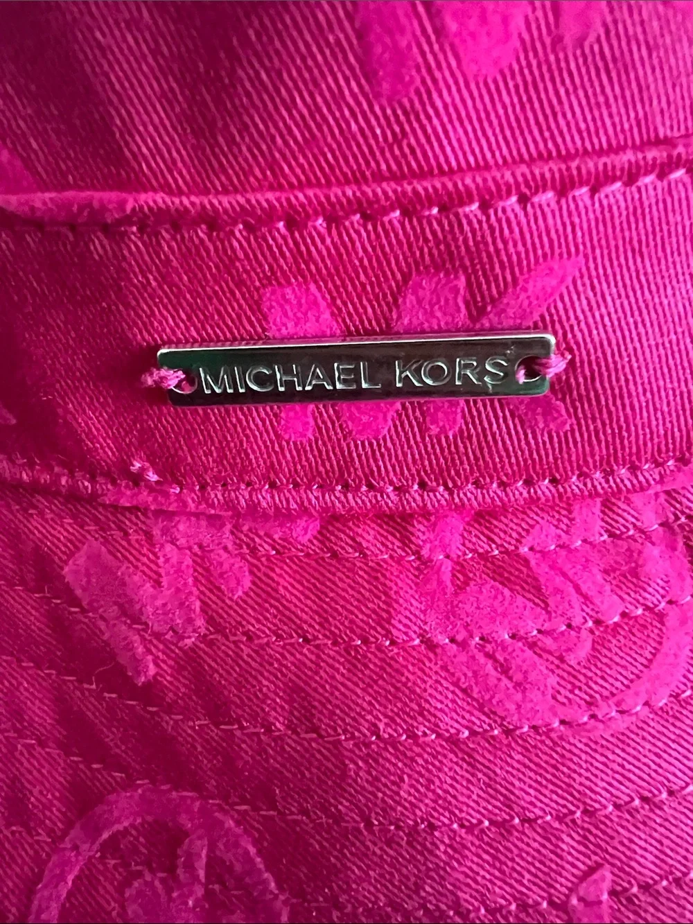 Michael Kors Hot Pink MK Logo Bucket Hat